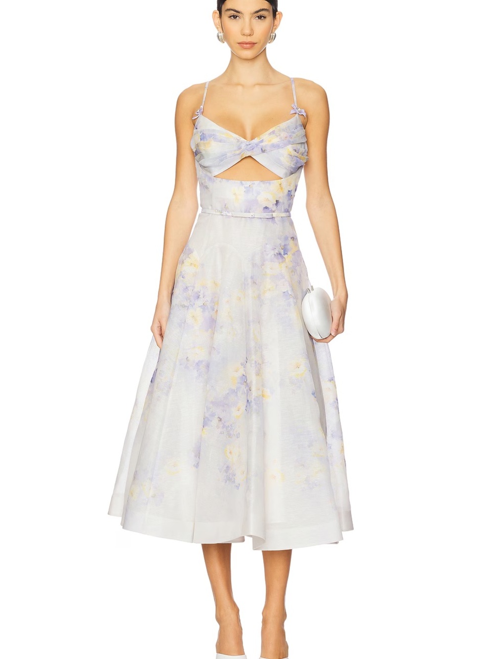 Zimmerman crush twist front midi dress - Picture 1 of 8